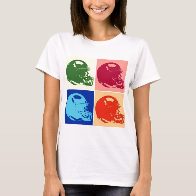 T-shirt Casque de Football Art Pop Quatre Couleurs (Devant)