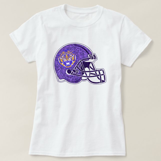 T-shirt Casque de football Louisiana Tigers parties scinti (Design devant)