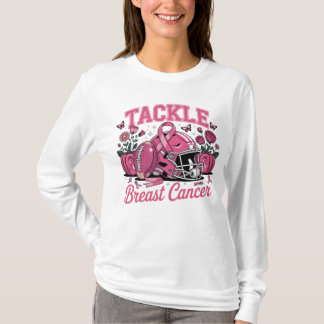 T-shirt Casque de football rose pour lutter contre le canc