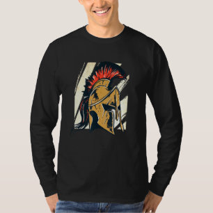 T-shirt Casque de Gladiateur Spartiate pour hommes Grèce S