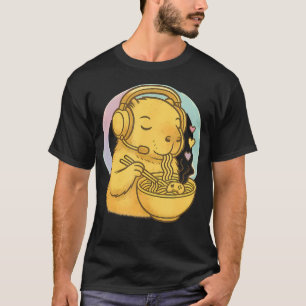 T-shirt Casque de jeux vidéo graphique Ramen Capybara Game