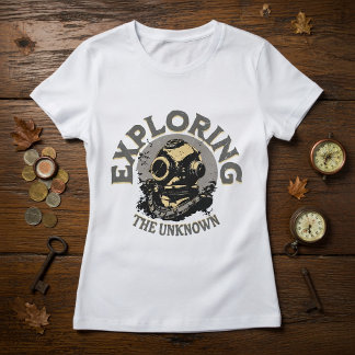 T-Shirt Casque de Plongeur Rétro Vintage