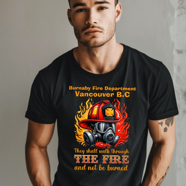 T-shirt Casque de pompier au milieu des flammes (Créateur téléchargé)