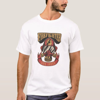 T-shirt Casque de pompier vintage sauveur de vie