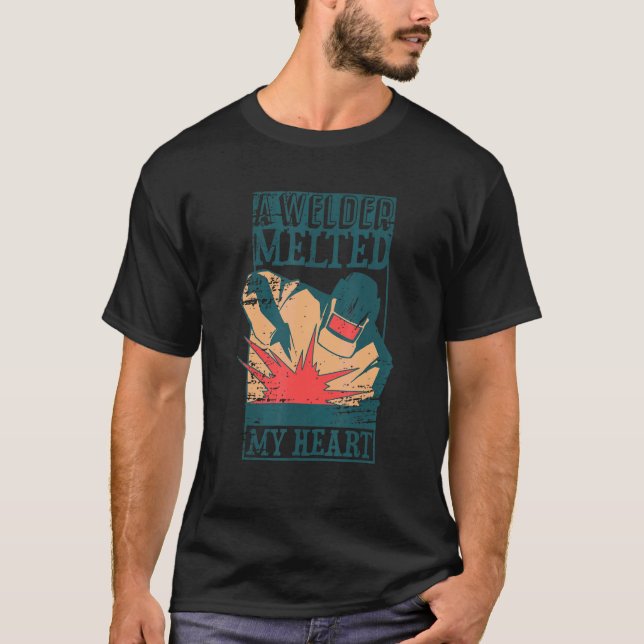 T-shirt Casque de soudure disant Welder fondu ma soudure d (Devant)