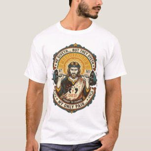 T-shirt Casque Jésus tête morte milieu défini silencieux e