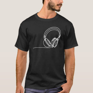 T-shirt Casque Ligne Glacière Dj Hanging Discjockey Party