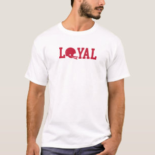 T-shirt Casque Loyal De Football Old School Rouge Sur Noir