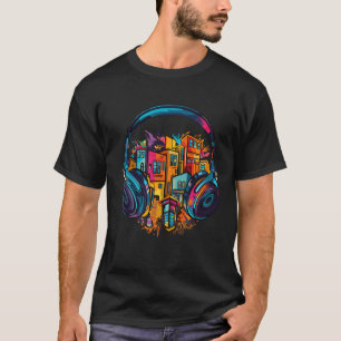 T-shirt Casque Musique Non Stop Amusement Urbain City Life