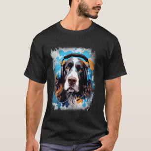 T-shirt Casque Rave EDM English Springer Spaniel Chien