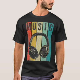 T-shirt Casque Retro vintage DJ Producteur DJ Électronique