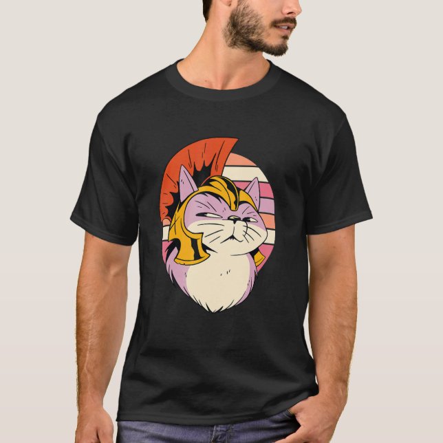 T-shirt Casque Soldat Chat Romain Costume A Galea Kitten T (Devant)