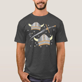 T-shirt casque vikings et motif d'épée 2