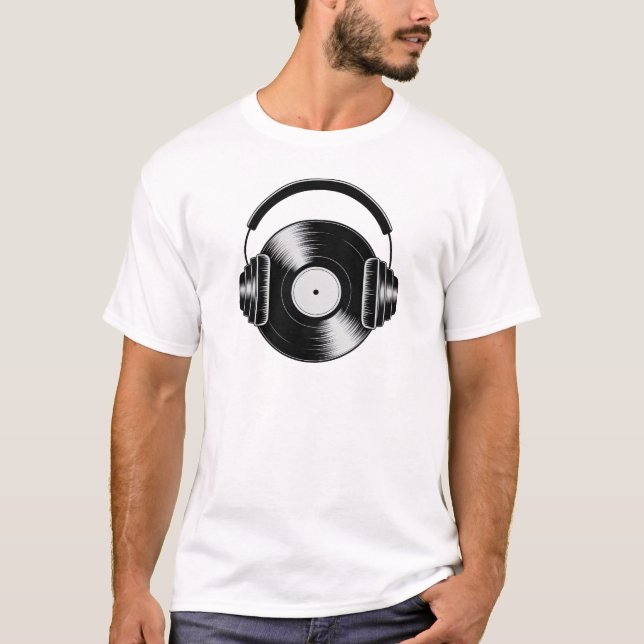 T-shirt Casque Vinyl - DJ (Devant)