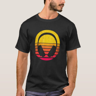 T-shirt Casques audiophiles vintages Style Retro 80s
