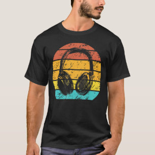 T-shirt Casques Dj Retro Producteur De Musique