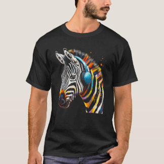 T-shirt Casques Zebra Oeuvre Musique Animale Motif Zebra