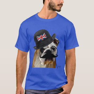 T-shirt Casquette britannique de bouledogue et de lanceur