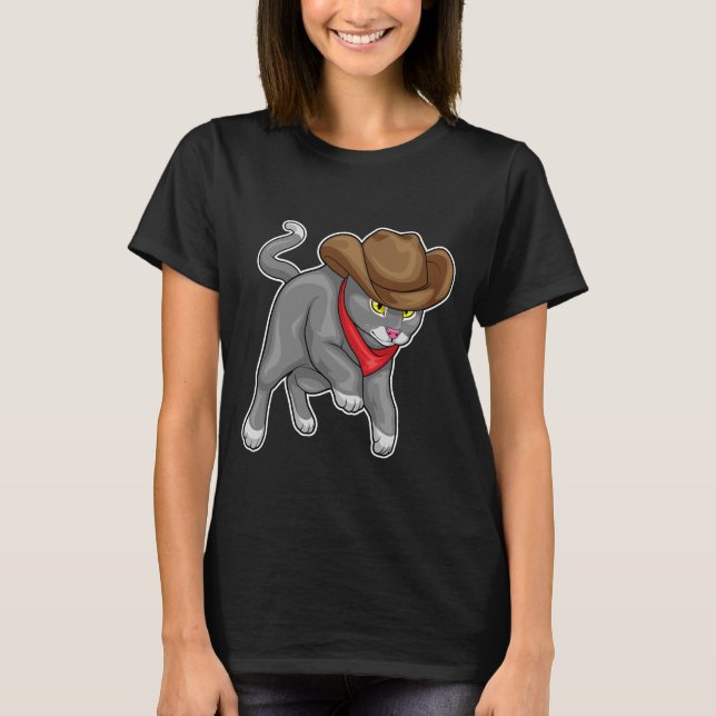 T-shirt Casquette Cat Cowboy Cowboy (Devant)
