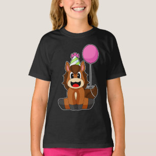 T-shirt Casquette de fête d'anniversaire du cheval