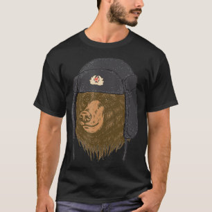 T-shirt Casquette de fourrure de l'ours russe Ushanka Tsch