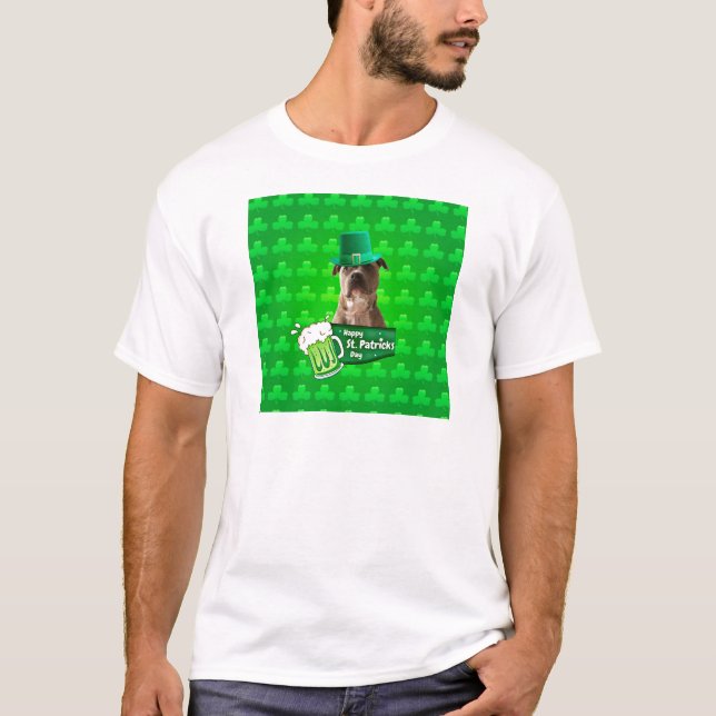 T-shirt Casquette de la Saint-Patrick Jour du Chien à Taur (Devant)
