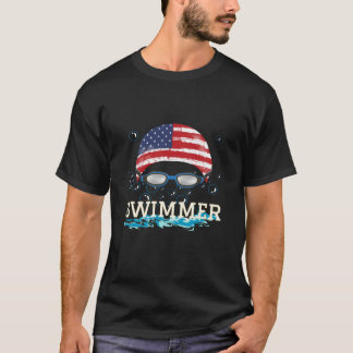 T-shirt Casquette de natation nageur USA drapeau