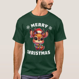 T-shirt Casquette de Noël Lumières de fées Dikdik fille