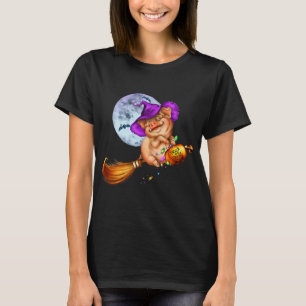 T-shirt Casquette de sorcière Citrouille Pig Halloween