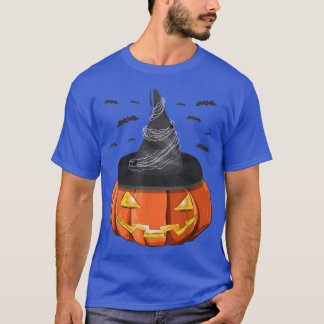 T-shirt Casquette de sorcière Jack-o'-lantern de chauve-so