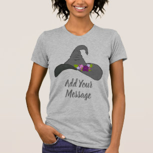T-shirt Casquette de sorcière noire avec message personna