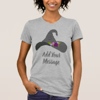Casquette de sorcière noire avec message personnal