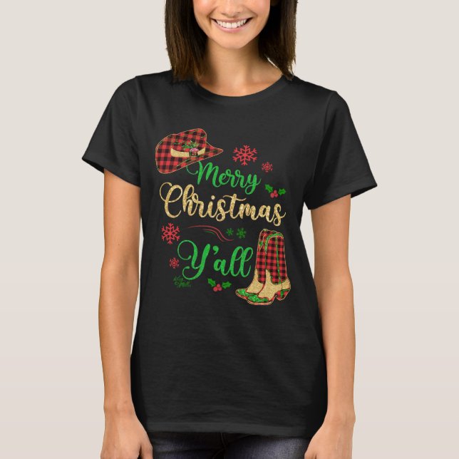 T-shirt Casquette et bottes de Noël (Devant)