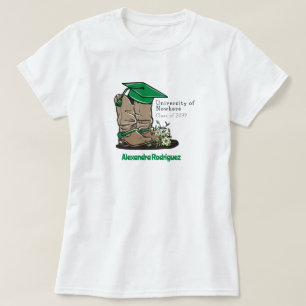 T-shirt Casquette et fleurs de fin d'études Green Cowboy B