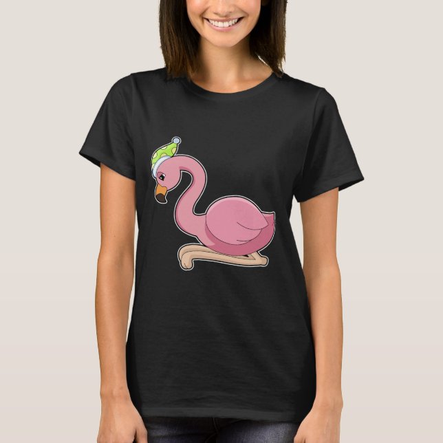 T-shirt Casquette Flamant rose dormant (Devant)