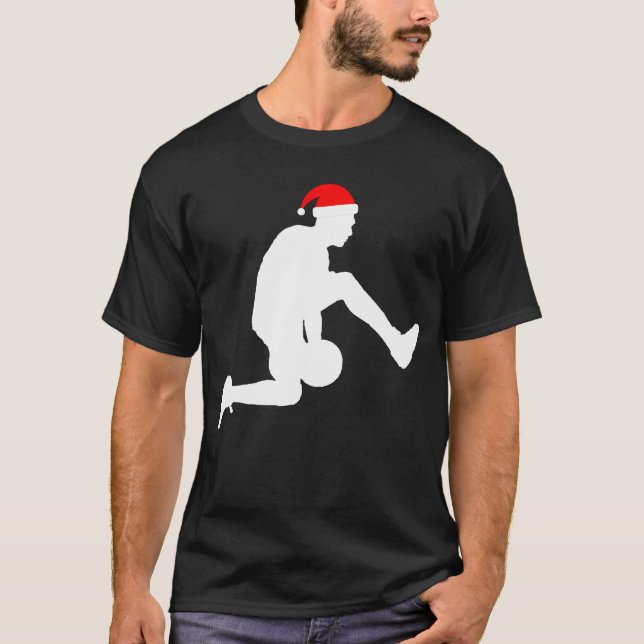 T-shirt Casquette G de Père Noël de silhouette de joueur (Devant)