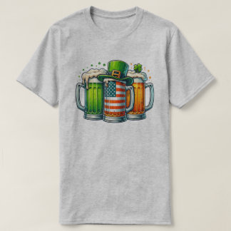 T-shirt 🇮 🇪 Casquette irlandais, American Flag & Beer