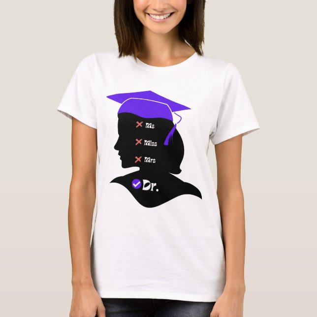 T-shirt Casquette mauve Mlle Mme Mme Dr Design pour le nou (Devant)