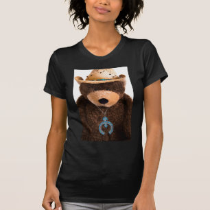 T-shirt Casquette occidental de turquoise d'ours de