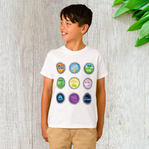 T-shirt Casquettes de bouteille de soda colorée