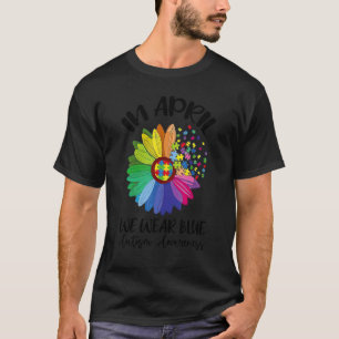 T-shirt Casse-tête Rainbow Daisy En Avril Nous Portons Ble