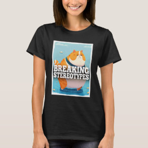 T-shirt Casser les Stéréotypes Chat Flottant Fluffy Chat_1