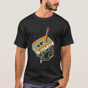 T-shirt Cassette Rewind Cassette Old School Musique Lover