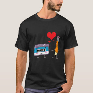 T-shirt Cassette Tape Crayon Retro Vintage 70's 80's 90's