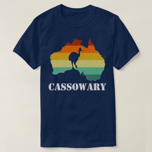T-shirt cassowary rétro cassowary (Design devant)