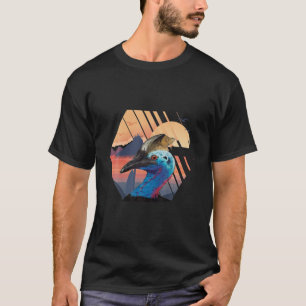 T-shirt Cassowing Dino Bird Beach Summer Sunset Seagull Ca