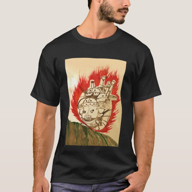 T-shirt Castelo Animado - Fanart / ghibli Básica (Devant)