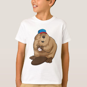 T-shirt Castor au baseball avec baseball