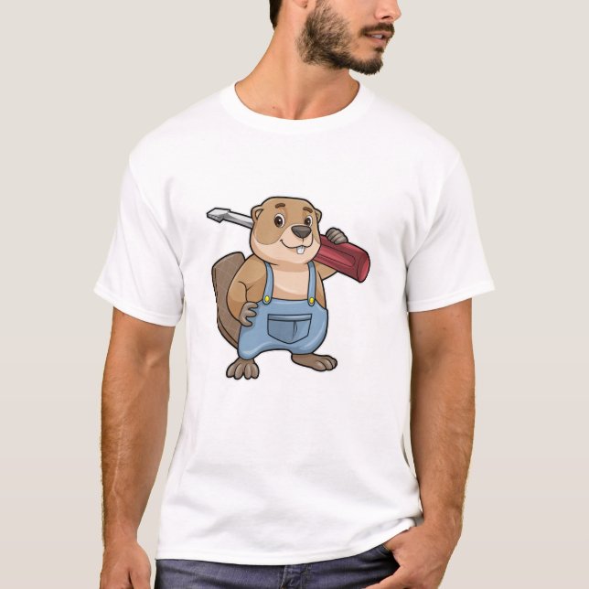 T-shirt Castor comme artisan avec tournevis à fente (Devant)