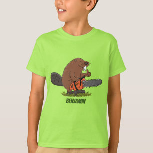 T-shirt Castor drôle avec humour de dessin animé de tronço
